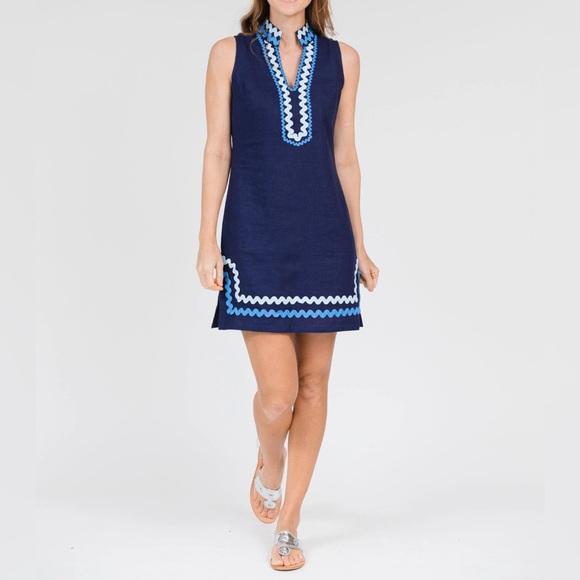 Sail To Sable Sleeveless Tunic with Ric Rac - Navy - Picture 1 of 1